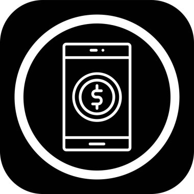 Mobil simgede dolar işareti, vektör biçimi