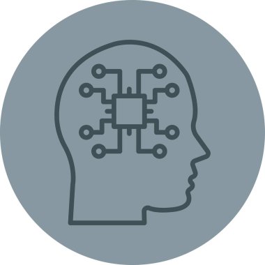 Beyin. Web simgesi basit illüstrasyon