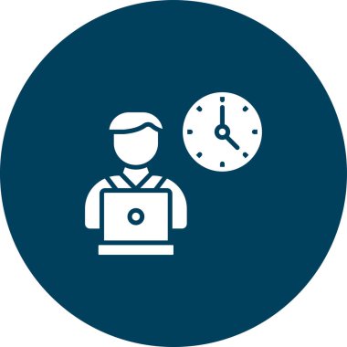 zaman yönetimi simgesi, vektör illüstrasyonu