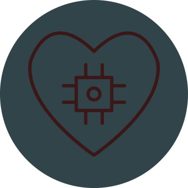 Bir kalp simgesinin vektör illüstrasyonu