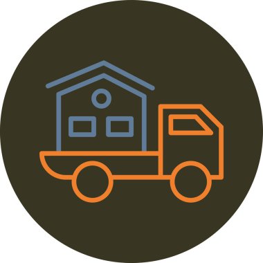 dağıtım kamyonu ikonu vektör çizimi