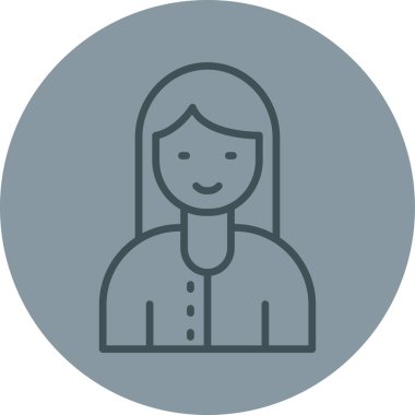 Kadın. Web simgesi basit illüstrasyon