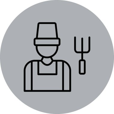 Çiftçi. Web simgesi basit illüstrasyon