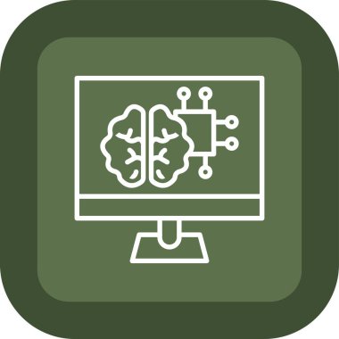 Beyin simgesi, vektör illüstrasyonu