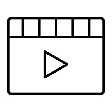 video vektörü ince çizgi simgesi