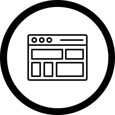 Tarayıcı web arayüzü simgesi ana hat biçiminde