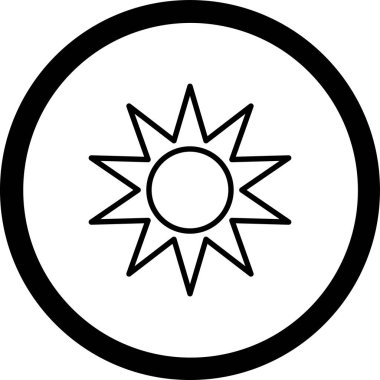 Güneş simgesinin vektör illüstrasyonu