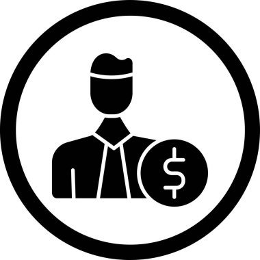 Para simgesi vektör illüstrasyonuna sahip iş adamı