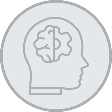 Beyin. Web simgesi basit illüstrasyon