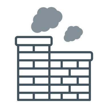 Fabrika simgesi soyut arkaplanda izole edildi