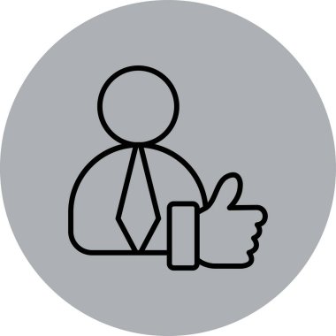 Baş parmağı havada bir iş adamı.