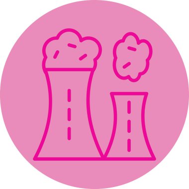 Modern b 'nin vektör çizimi ikon nükleer santralinden yoksun