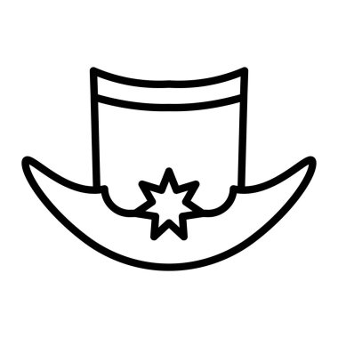 Batı kovboy şapkası simgesi, taslak biçimi