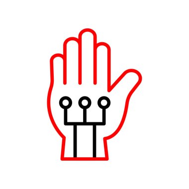 İnsan eli ve parmak izi ikonu vektör illüstrasyon grafik tasarımı