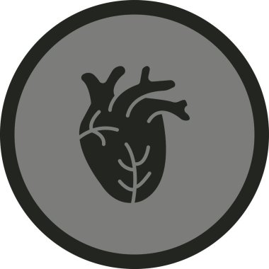 Kalp yuvarlak vektör simgesi