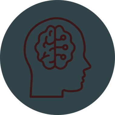 Beyin. Web simgesi basit illüstrasyon