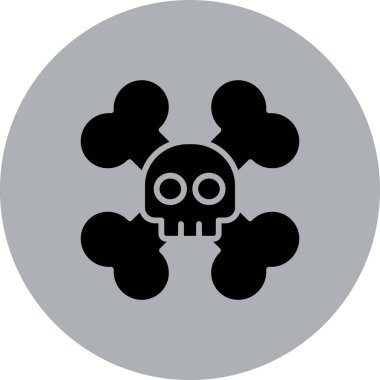 kafatası vektör simgesi. biçim düz sembol, siyah renk, yuvarlak açılar, beyaz arkaplan.