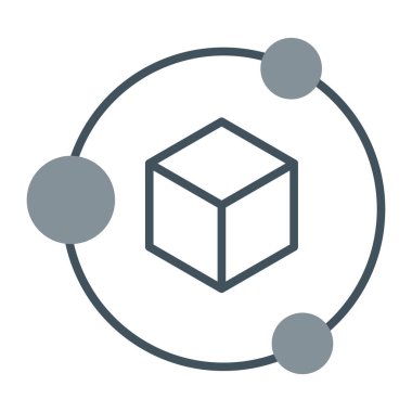 Bir küp simgesinin vektör illüstrasyonu