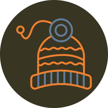 Kış şapka simgesi. Vektör çizim