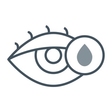 Göz damlası simgesi, satır tasarımı