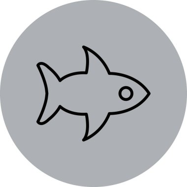 balık simgesi vektör illüstrasyonu