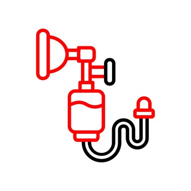 Bir mikrofonun kırmızı ve siyah ikonunun vektör çizimi