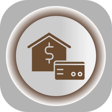 Para ikonlu ev. Basit resimleme