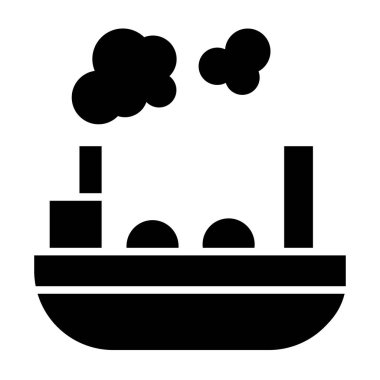 Fabrika simgesi, vektör illüstrasyonu