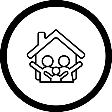 Bir ev simgesinin vektör illüstrasyonu