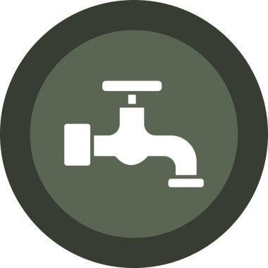 Duş sıhhi tesisat düz kare vektör simgesi