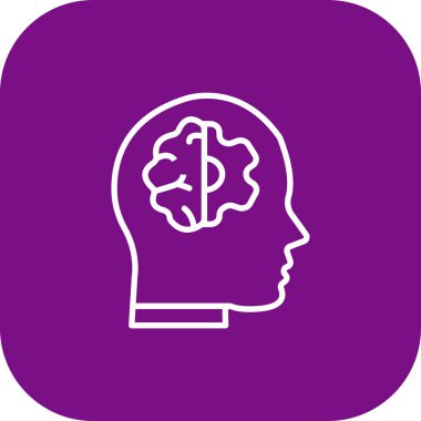 Beyin simgesi çizimi izole vektör işareti