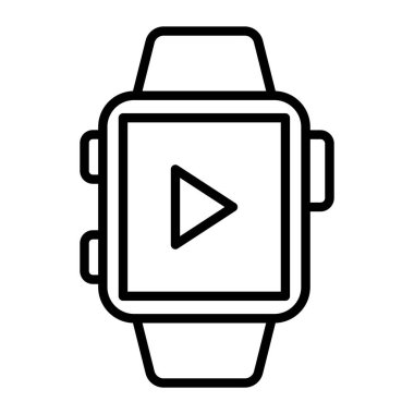 akıllı saat dijital smartwatch çizgi simgesi ile