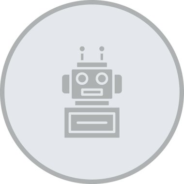 robot düz simgesi, vektör, illüstrasyon, robot konsepti