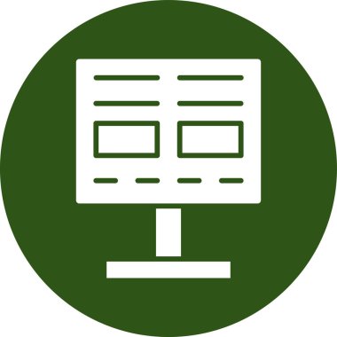 Yeşil ve beyaz bir ikonun vektör illüstrasyonu