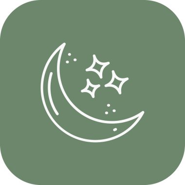 Ay ve yıldızlar simgesi, vektör illüstrasyonu