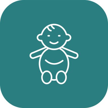 Oyuncak ikonu olan tatlı bir çocuk. vektör illüstrasyonu