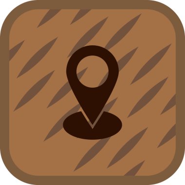 Kahverengi arkaplanda harita işaretleyici simgesi, konum haritası vektörü.