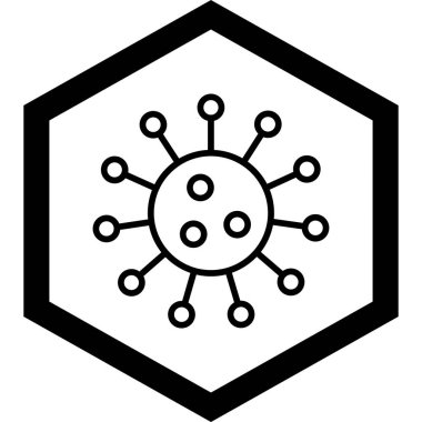 Moda tarzında izole edilmiş bir virüs simgesi