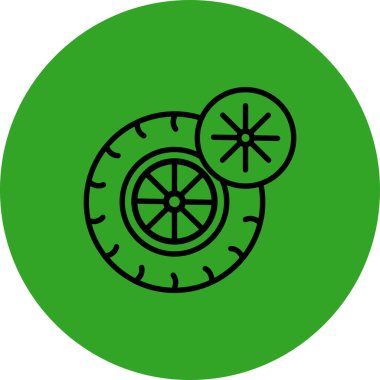 Yeşil ve beyaz bir ikonun vektör illüstrasyonu