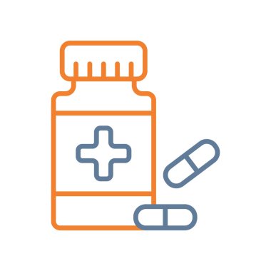 haplar ve kapsüller çizgi simgesi, ana hatlar vektör işareti, beyaz üzerine izole edilmiş doğrusal renkli resim. Sembol, logo illüstrasyonu. düzenlenebilir vuruş