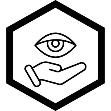 Siyah gözlü, beyaz arkaplanı olan bir insanın vektör simgesi