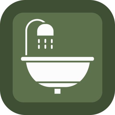 duş düz yuvarlanmış vektör simgesi