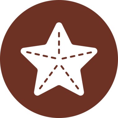 Yıldız vektör simgesi. bu yuvarlak düz sembol beyaz arkaplan üzerinde kahverengi renk ile çizilir.