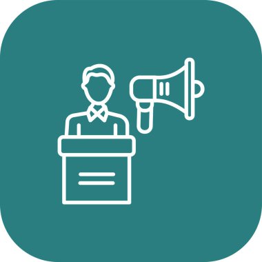 hoparlör vektörü ince renk simgesi