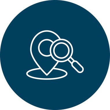 eşsiz konum pin çizgisi vektör simgesi