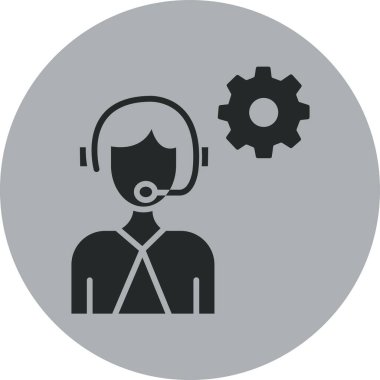 Müşteri desteği vektör illüstrasyonu, operatör simgesi