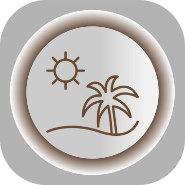 güzel palmiye ağaçları kabartma vektör simgesi