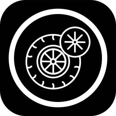 Kişisel ve ticari kullanım için kişisel teker simgesinin illüstrasyon vektör simgesi.