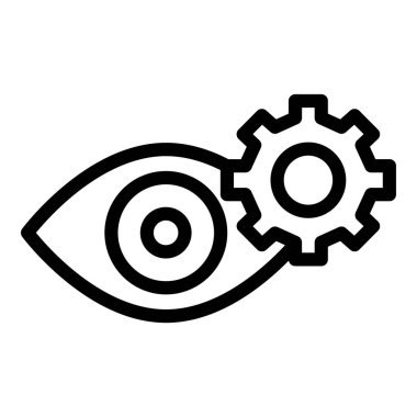 Göz ayarı simgesi. beyaz arkaplanda izole edilmiş web tasarımı için özet görüş vektörü simgesi