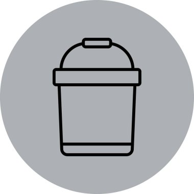 Çöp kutusu simgesi, vektör illüstrasyonu